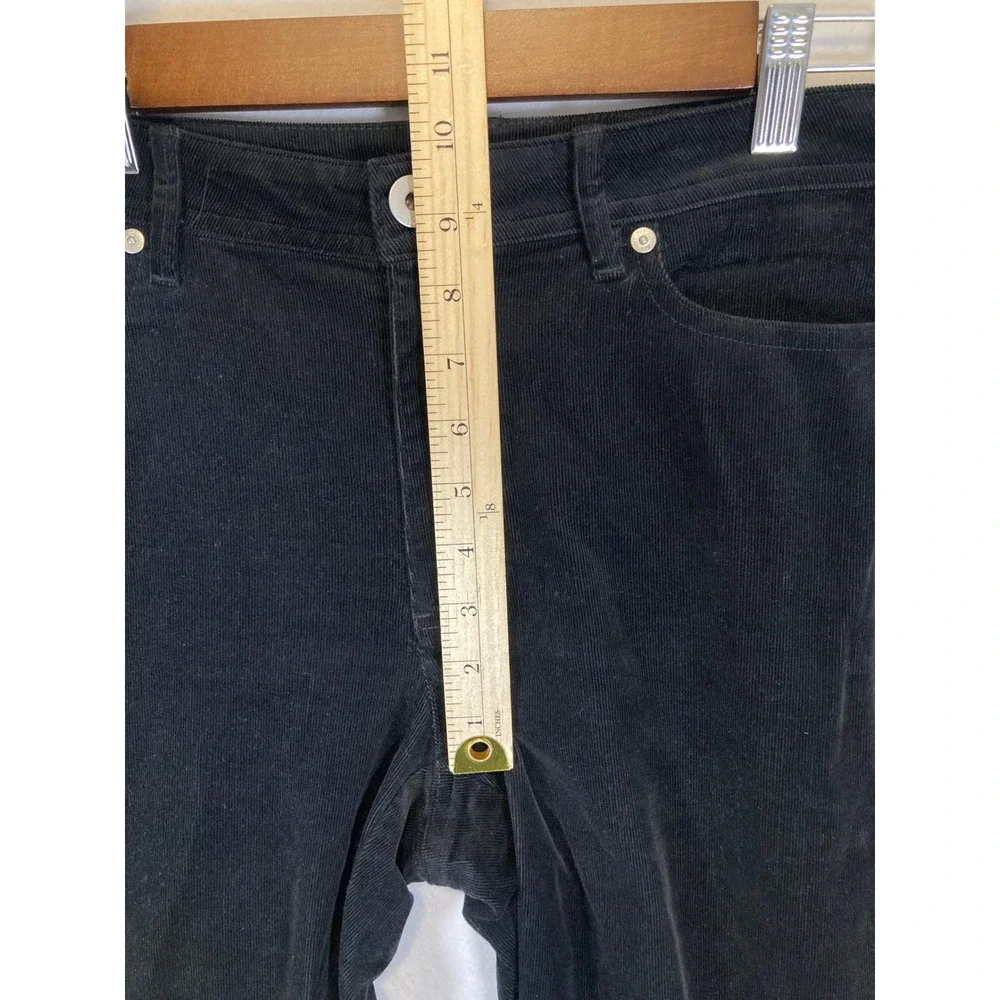 Classic‎ Dark Academia J. Jill Womens 12 Black Fine Wale Corduroy Straight Pants